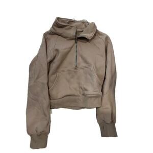 Automet Beige Cropped Pullover Hoodie Womans M